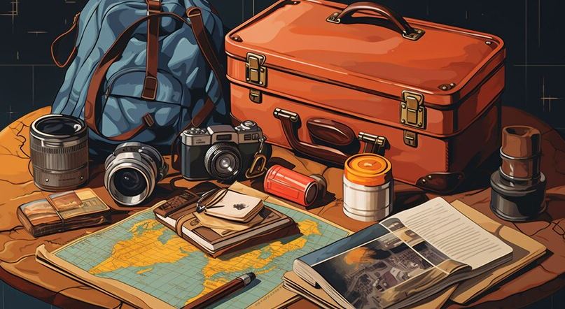 books and suitcases