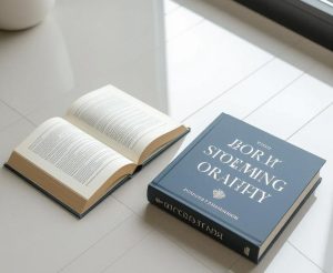 books and a polished floor