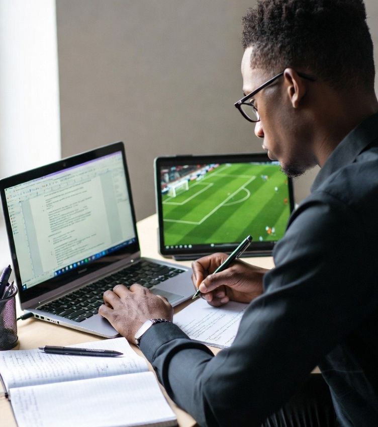 sports journalist at work